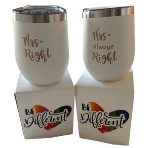 White Stainless Steel Tumblers Set LGBTQ comes with box Brand New